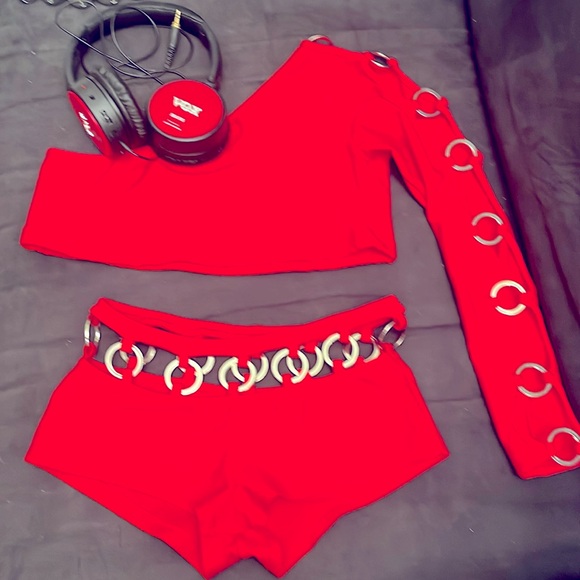 Other - Cherry Red two piece dance festival outfit